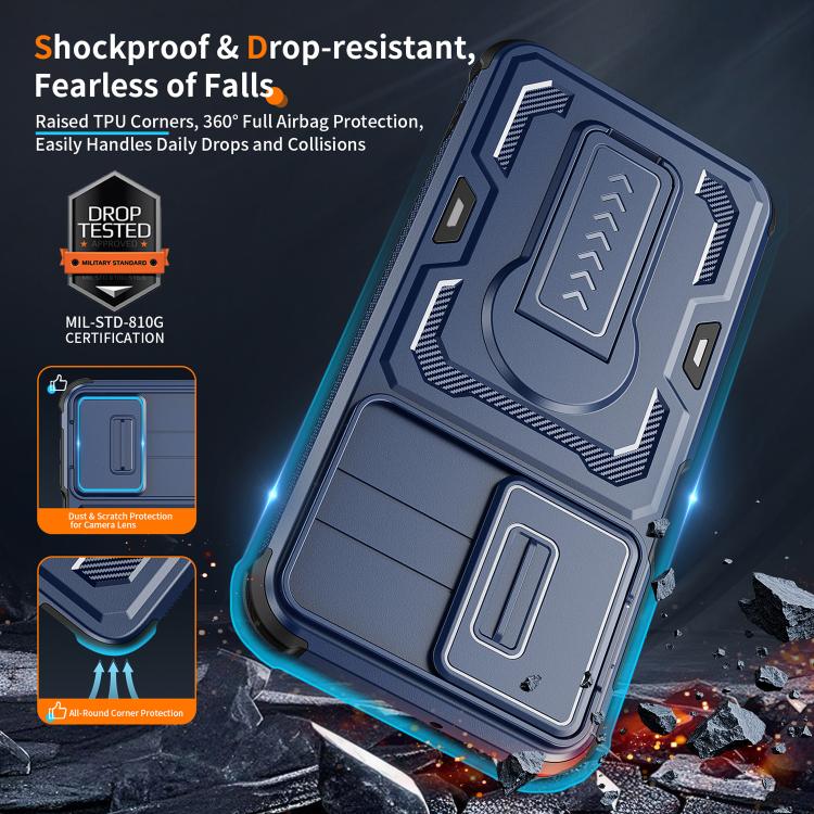 For Galaxy A17 / A26 5G Slid Camera Shield Invisible Holder PC Hybrid TPU Phone Case
