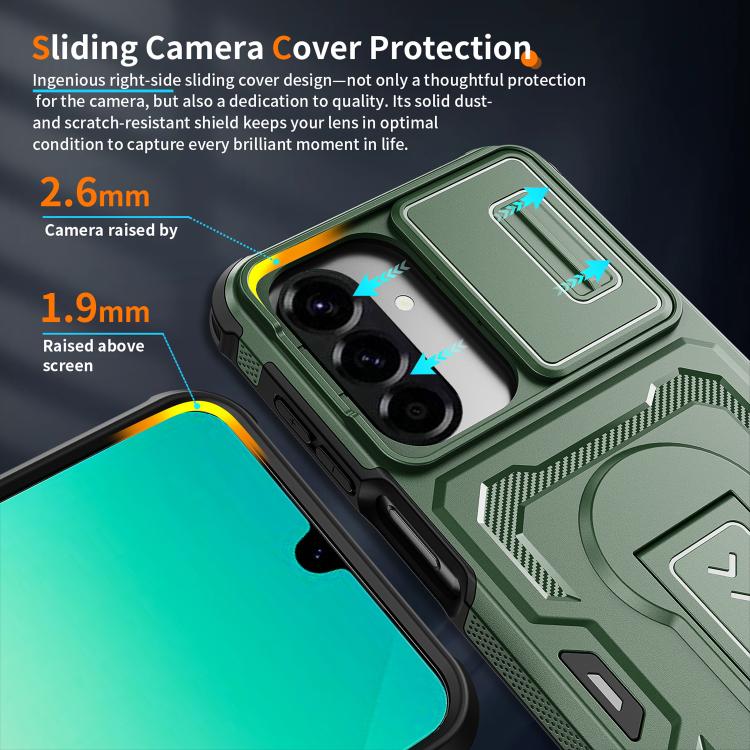 For Galaxy A17 / A26 5G Slid Camera Shield Invisible Holder PC Hybrid TPU Phone Case