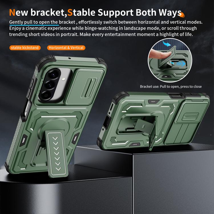 For Galaxy A17 / A26 5G Slid Camera Shield Invisible Holder PC Hybrid TPU Phone Case