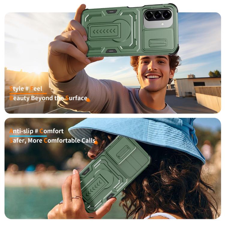 For Galaxy A17 / A26 5G Slid Camera Shield Invisible Holder PC Hybrid TPU Phone Case