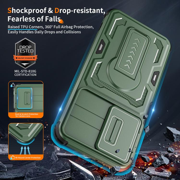 For Galaxy A17 / A26 5G Slid Camera Shield Invisible Holder PC Hybrid TPU Phone Case