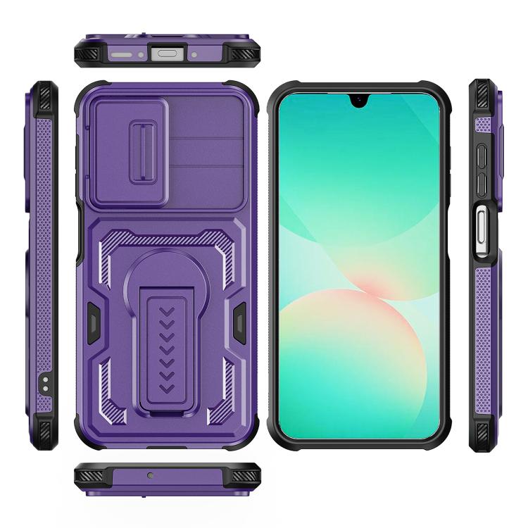 For Galaxy A17 / A26 5G Slid Camera Shield Invisible Holder PC Hybrid TPU Phone Case