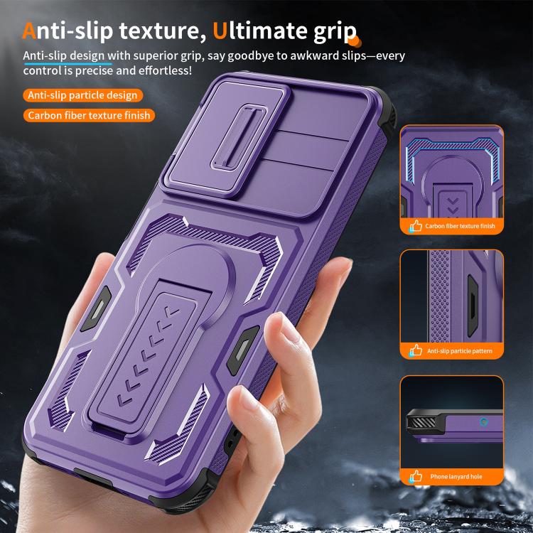 For Galaxy A17 / A26 5G Slid Camera Shield Invisible Holder PC Hybrid TPU Phone Case