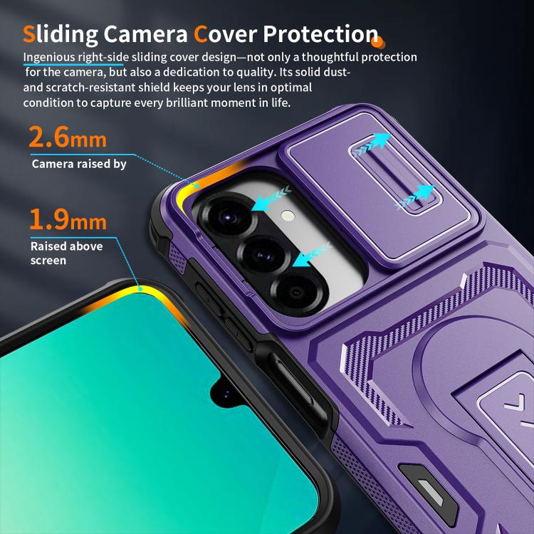 For Galaxy A17 / A26 5G Slid Camera Shield Invisible Holder PC Hybrid TPU Phone Case
