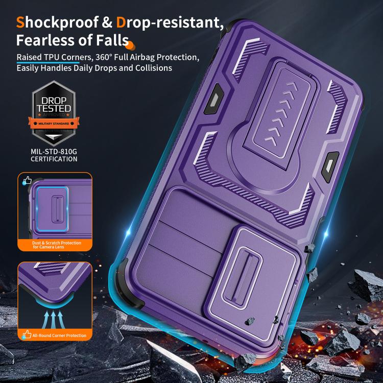 For Galaxy A17 / A26 5G Slid Camera Shield Invisible Holder PC Hybrid TPU Phone Case