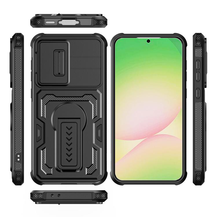 For Galaxy A37 5G / A36 5G / A56 5G Slid Camera Shield Invisible Holder PC Hybrid TPU Phone Case