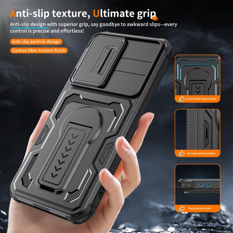 For Galaxy A37 5G / A36 5G / A56 5G Slid Camera Shield Invisible Holder PC Hybrid TPU Phone Case