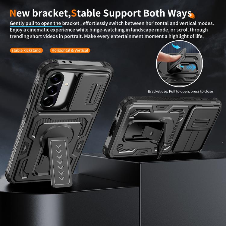 For Galaxy A37 5G / A36 5G / A56 5G Slid Camera Shield Invisible Holder PC Hybrid TPU Phone Case