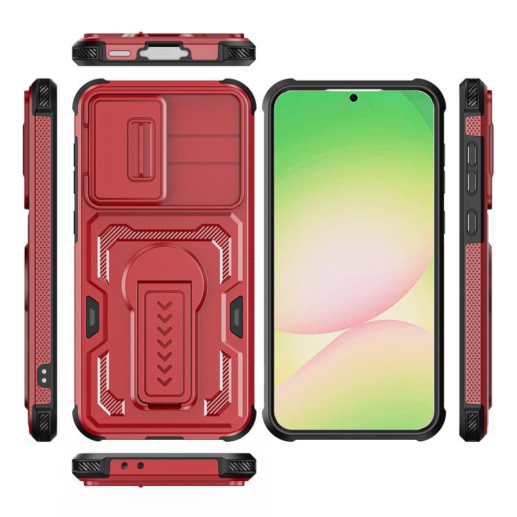 For Galaxy A37 5G / A36 5G / A56 5G Slid Camera Shield Invisible Holder PC Hybrid TPU Phone Case