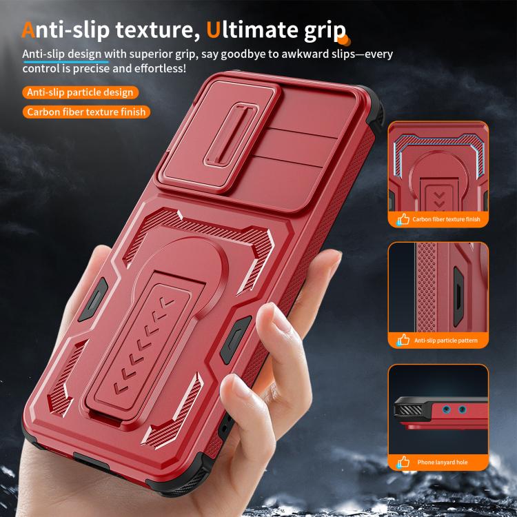For Galaxy A37 5G / A36 5G / A56 5G Slid Camera Shield Invisible Holder PC Hybrid TPU Phone Case