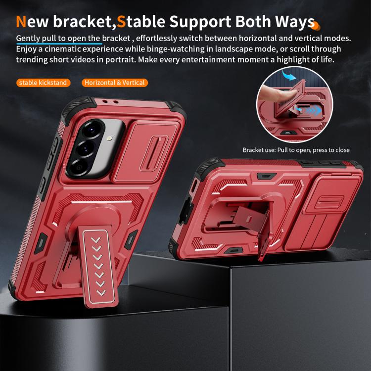 For Galaxy A37 5G / A36 5G / A56 5G Slid Camera Shield Invisible Holder PC Hybrid TPU Phone Case