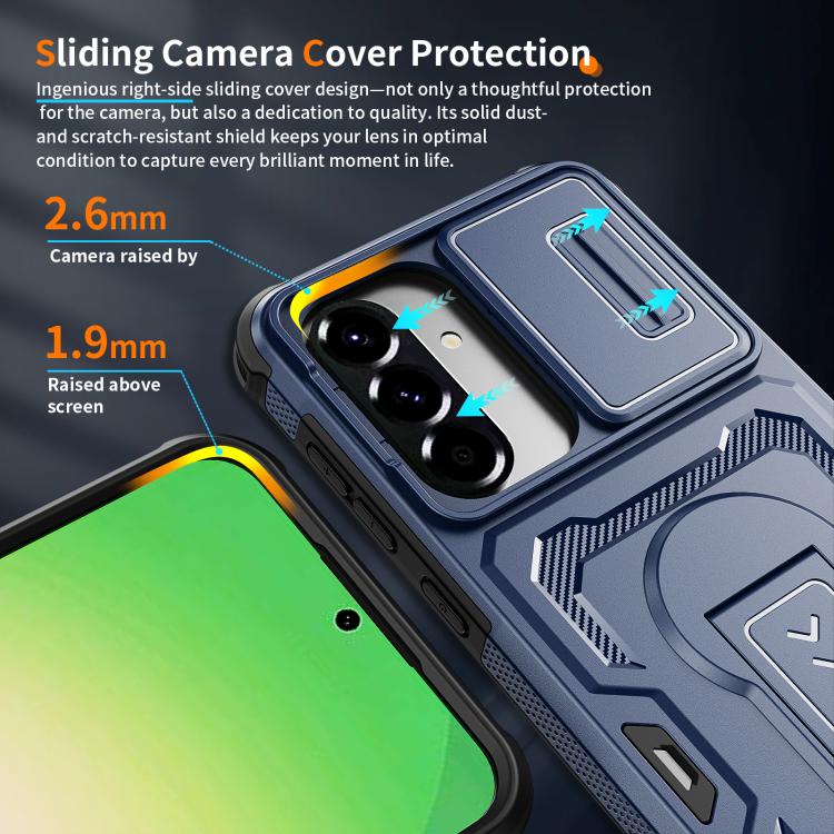 For Galaxy A37 5G / A36 5G / A56 5G Slid Camera Shield Invisible Holder PC Hybrid TPU Phone Case