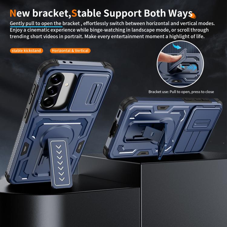 For Galaxy A37 5G / A36 5G / A56 5G Slid Camera Shield Invisible Holder PC Hybrid TPU Phone Case