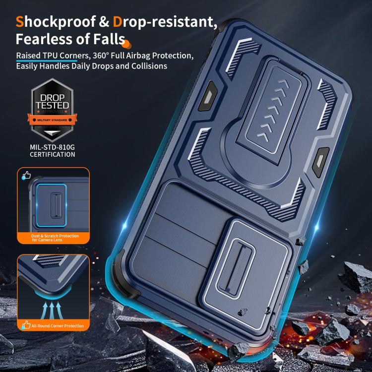 For Galaxy A37 5G / A36 5G / A56 5G Slid Camera Shield Invisible Holder PC Hybrid TPU Phone Case