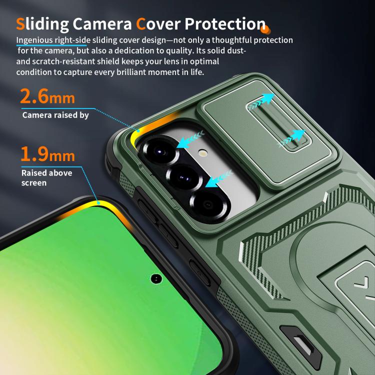 For Galaxy A37 5G / A36 5G / A56 5G Slid Camera Shield Invisible Holder PC Hybrid TPU Phone Case