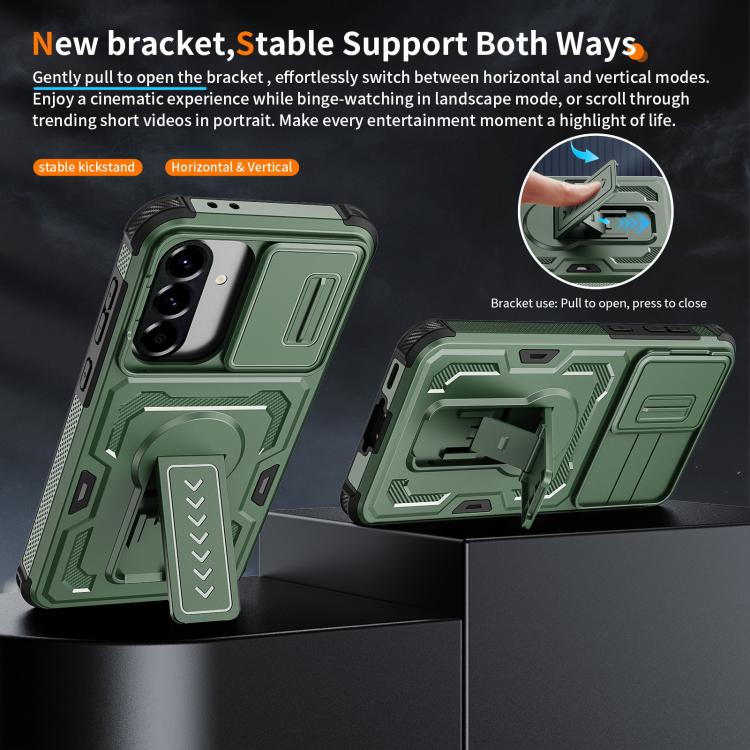 For Galaxy A37 5G / A36 5G / A56 5G Slid Camera Shield Invisible Holder PC Hybrid TPU Phone Case