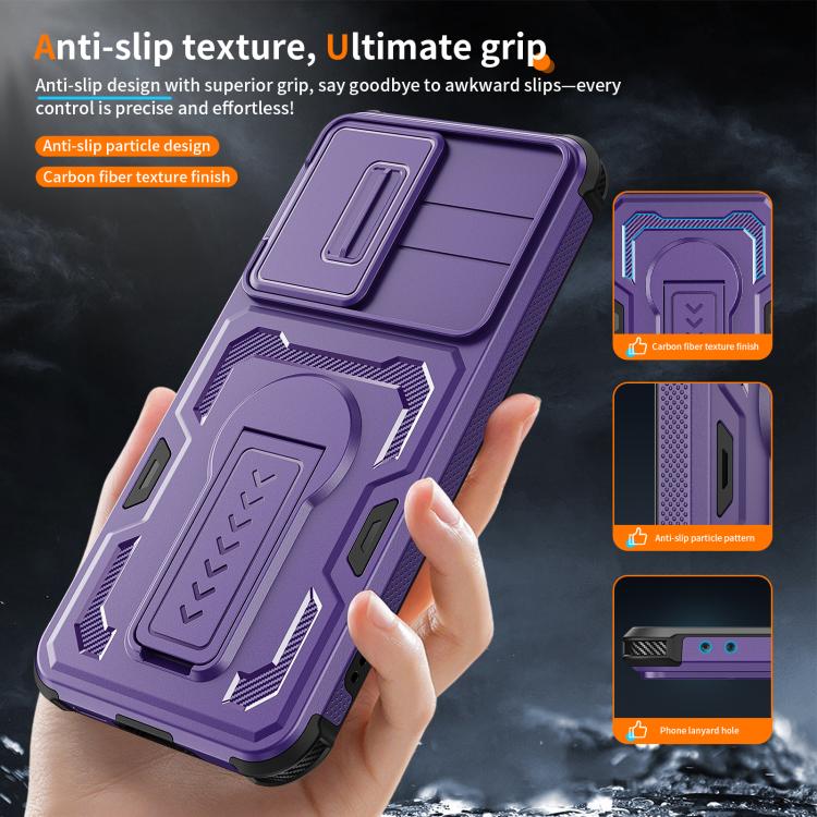 For Galaxy A37 5G / A36 5G / A56 5G Slid Camera Shield Invisible Holder PC Hybrid TPU Phone Case