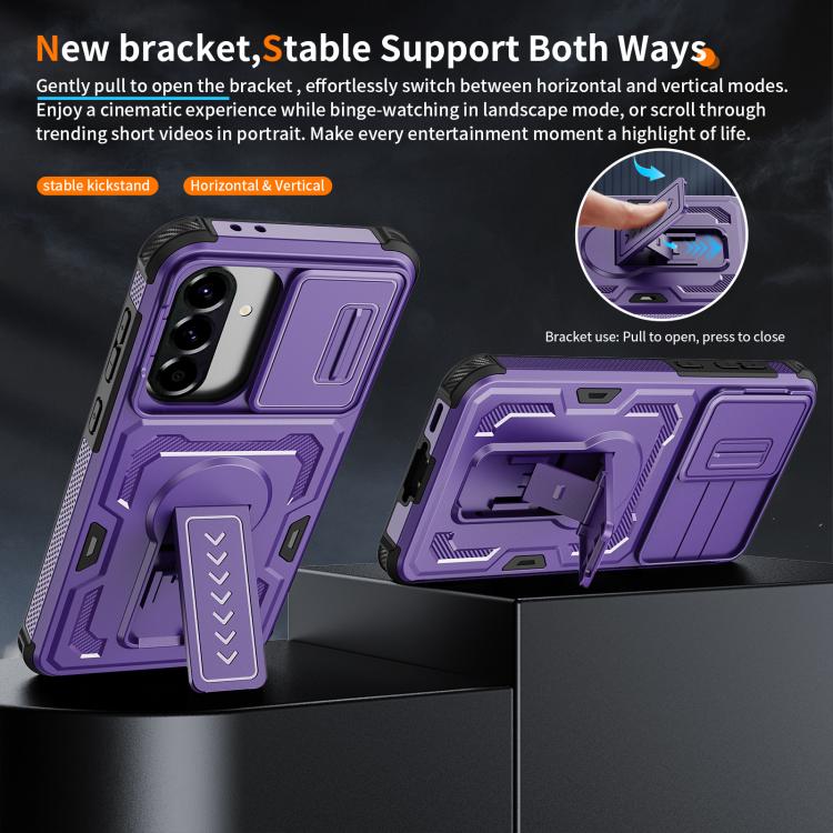 For Galaxy A37 5G / A36 5G / A56 5G Slid Camera Shield Invisible Holder PC Hybrid TPU Phone Case