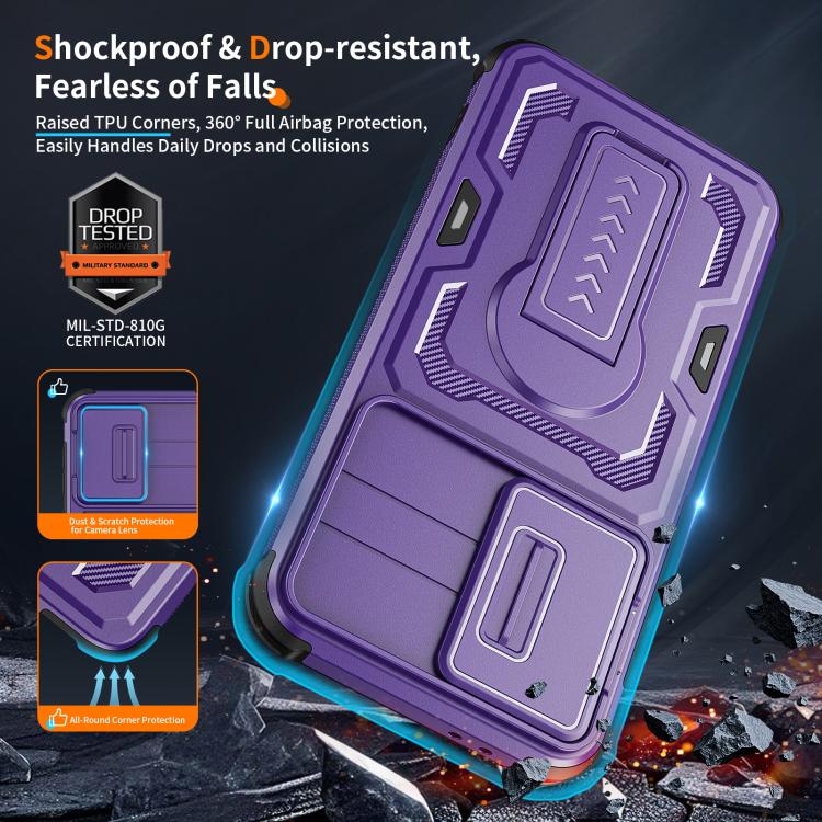 For Galaxy A37 5G / A36 5G / A56 5G Slid Camera Shield Invisible Holder PC Hybrid TPU Phone Case