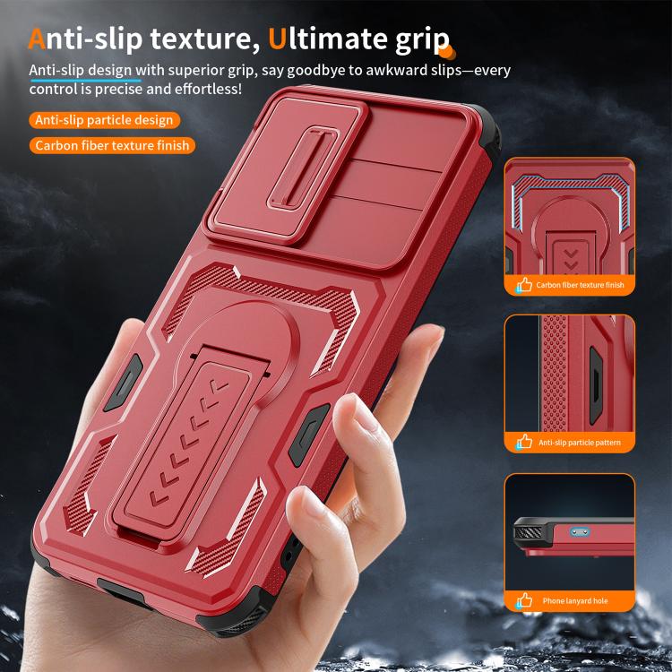 For Galaxy A57 5G Slid Camera Shield Invisible Holder PC Hybrid TPU Phone Case