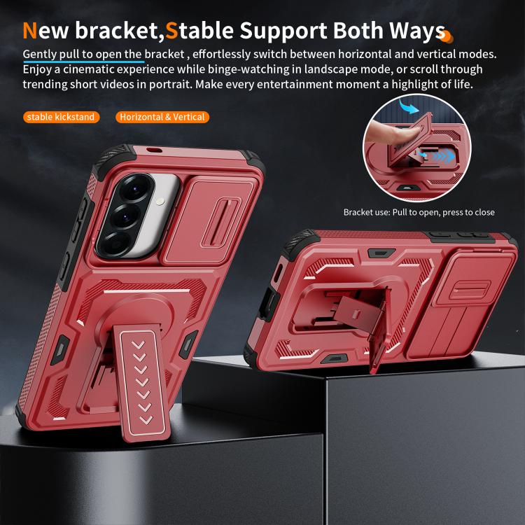 For Galaxy A57 5G Slid Camera Shield Invisible Holder PC Hybrid TPU Phone Case