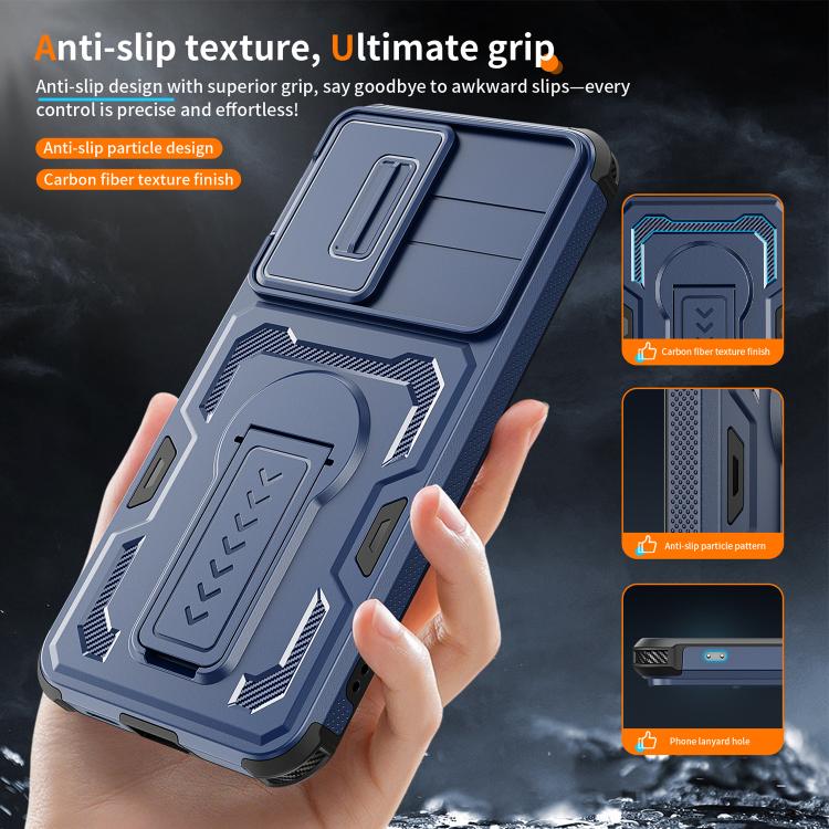 For Galaxy A57 5G Slid Camera Shield Invisible Holder PC Hybrid TPU Phone Case