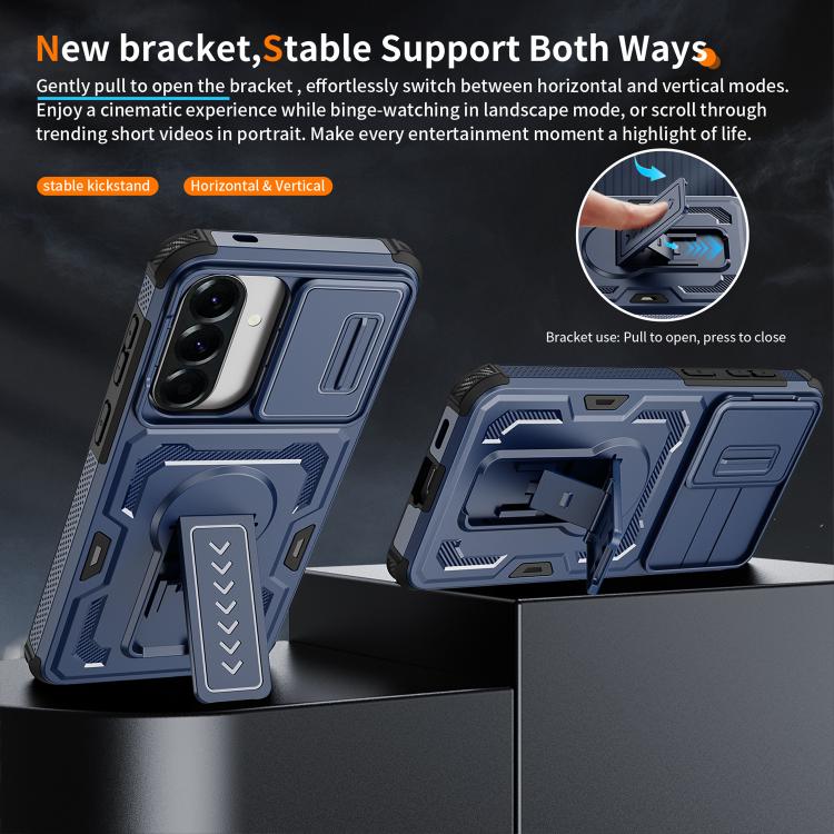 For Galaxy A57 5G Slid Camera Shield Invisible Holder PC Hybrid TPU Phone Case