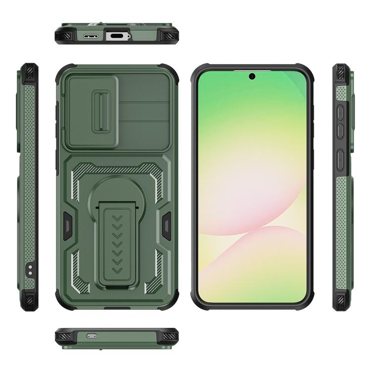 For Galaxy A57 5G Slid Camera Shield Invisible Holder PC Hybrid TPU Phone Case