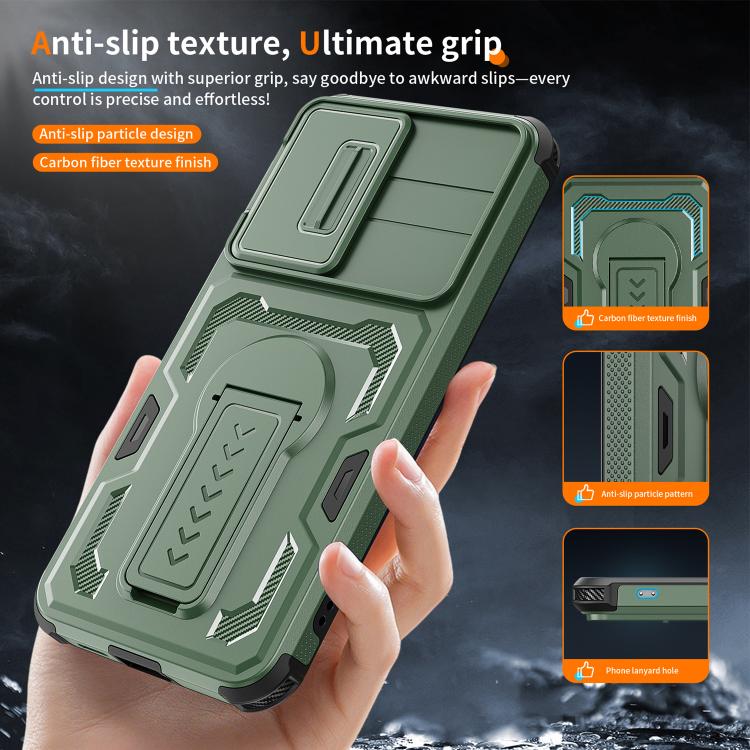 For Galaxy A57 5G Slid Camera Shield Invisible Holder PC Hybrid TPU Phone Case