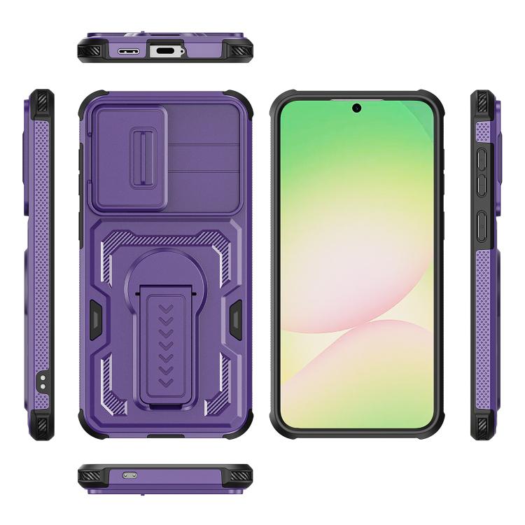 For Galaxy A57 5G Slid Camera Shield Invisible Holder PC Hybrid TPU Phone Case