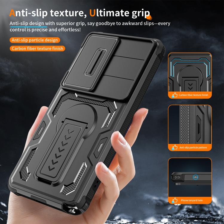 For Galaxy S26 Ultra 5G Slid Camera Shield Invisible Holder PC Hybrid TPU Phone Case