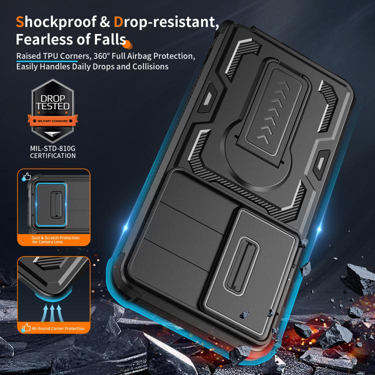 For Galaxy S26 Ultra 5G Slid Camera Shield Invisible Holder PC Hybrid TPU Phone Case