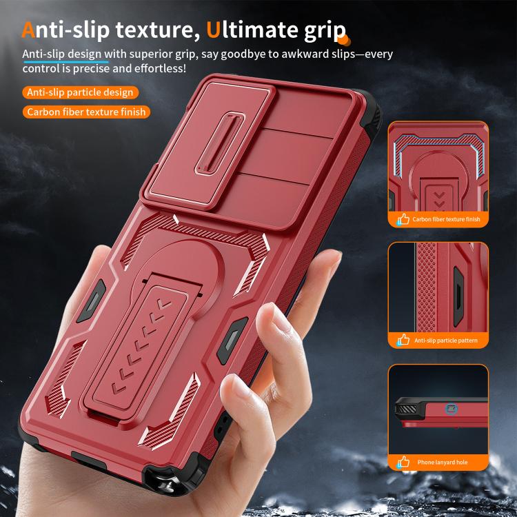 For Galaxy S26 Ultra 5G Slid Camera Shield Invisible Holder PC Hybrid TPU Phone Case