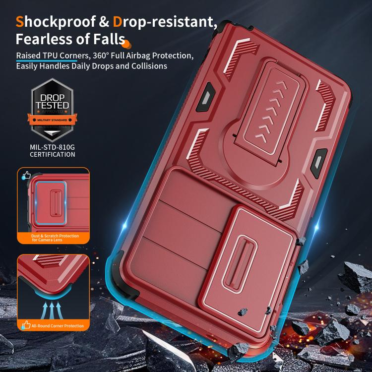 For Galaxy S26 Ultra 5G Slid Camera Shield Invisible Holder PC Hybrid TPU Phone Case