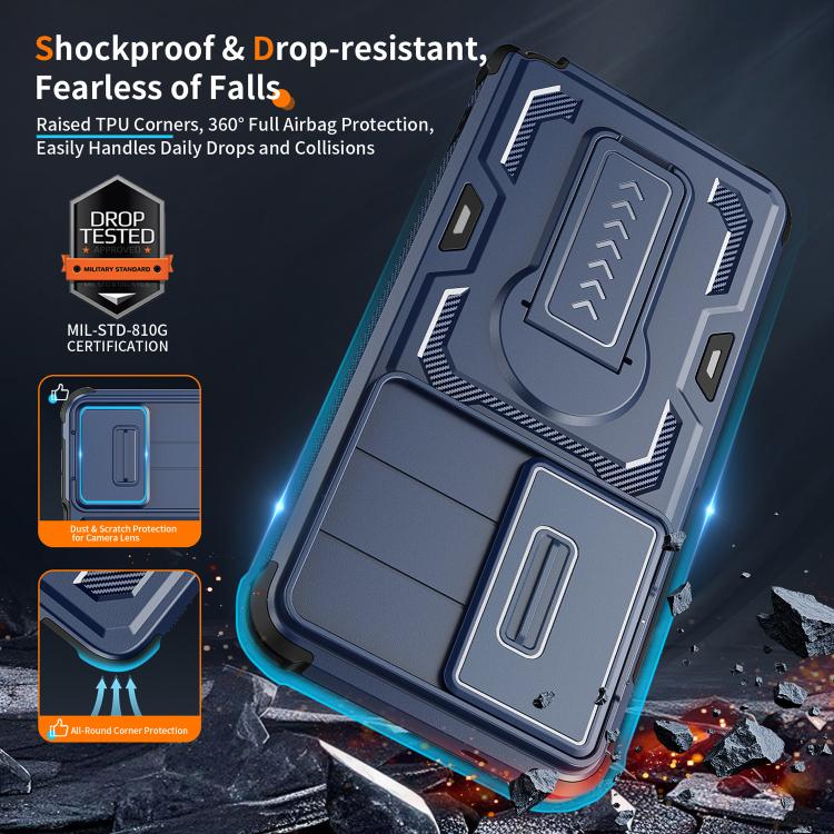 For Galaxy S26 Ultra 5G Slid Camera Shield Invisible Holder PC Hybrid TPU Phone Case