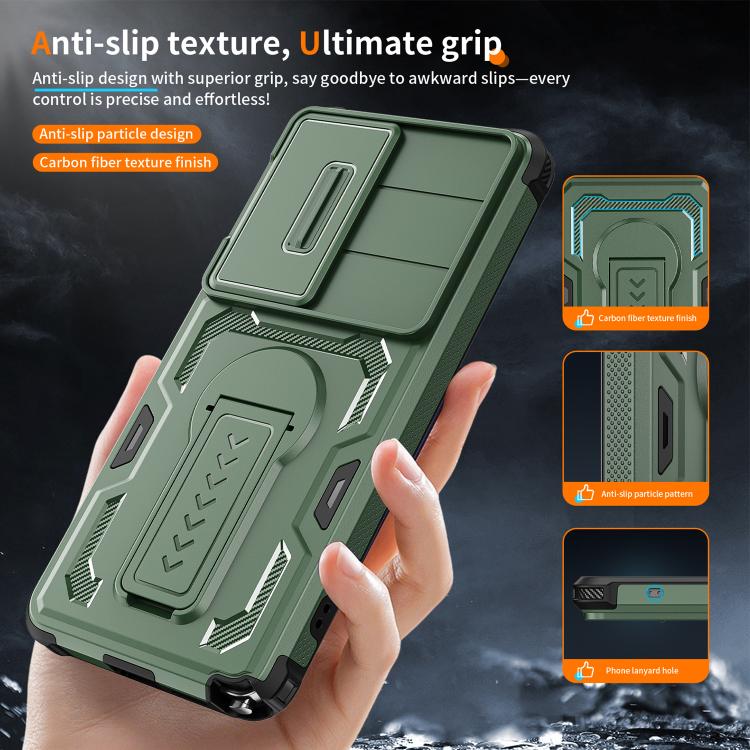 For Galaxy S26 Ultra 5G Slid Camera Shield Invisible Holder PC Hybrid TPU Phone Case