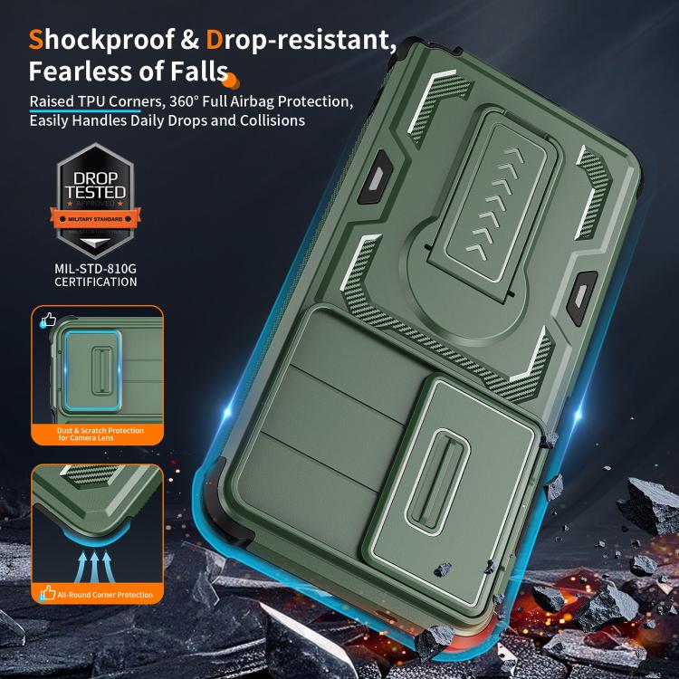 For Galaxy S26 Ultra 5G Slid Camera Shield Invisible Holder PC Hybrid TPU Phone Case