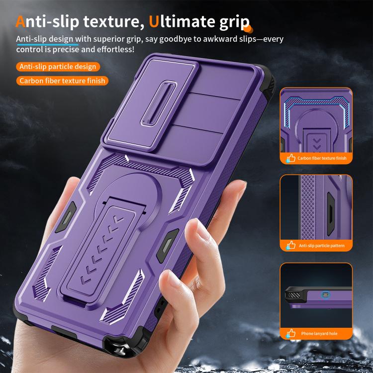 For Galaxy S26 Ultra 5G Slid Camera Shield Invisible Holder PC Hybrid TPU Phone Case
