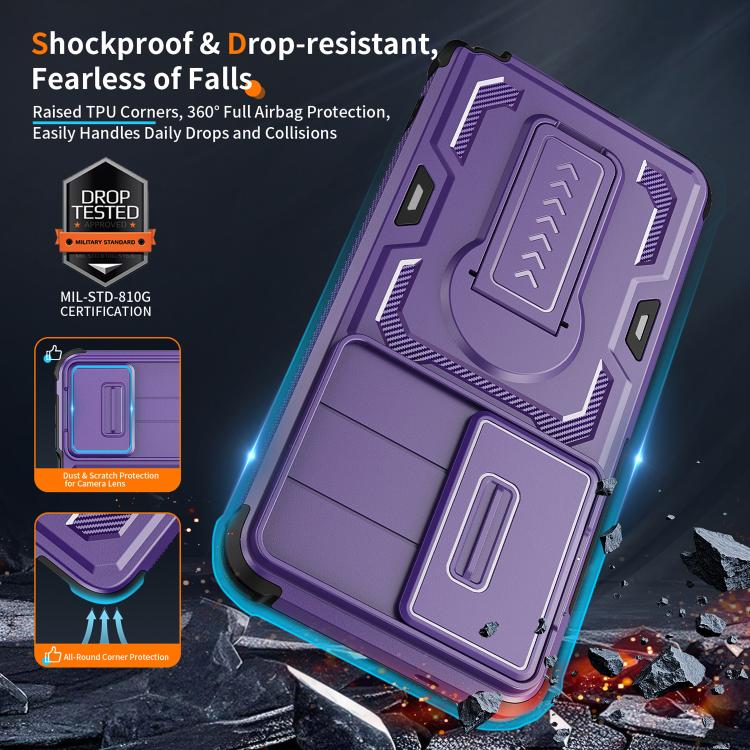 For Galaxy S26 Ultra 5G Slid Camera Shield Invisible Holder PC Hybrid TPU Phone Case
