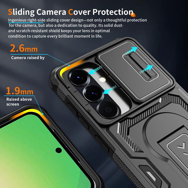 For Galaxy S26 5G Slid Camera Shield Invisible Holder PC Hybrid TPU Phone Case