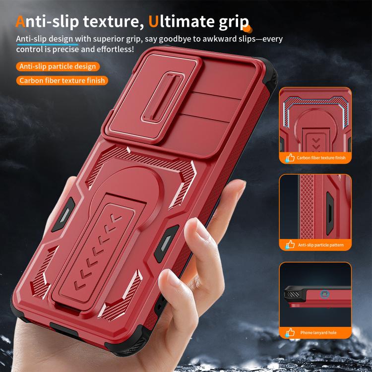 For Galaxy S26 5G Slid Camera Shield Invisible Holder PC Hybrid TPU Phone Case