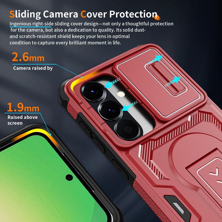 For Galaxy S26 5G Slid Camera Shield Invisible Holder PC Hybrid TPU Phone Case