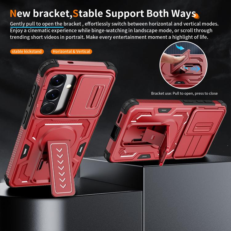 For Galaxy S26 5G Slid Camera Shield Invisible Holder PC Hybrid TPU Phone Case
