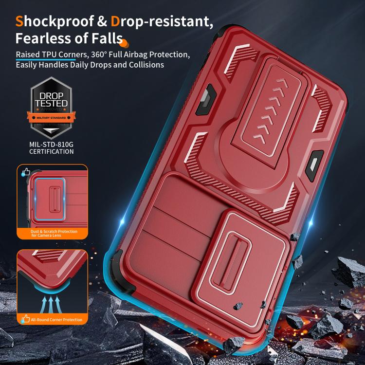 For Galaxy S26 5G Slid Camera Shield Invisible Holder PC Hybrid TPU Phone Case