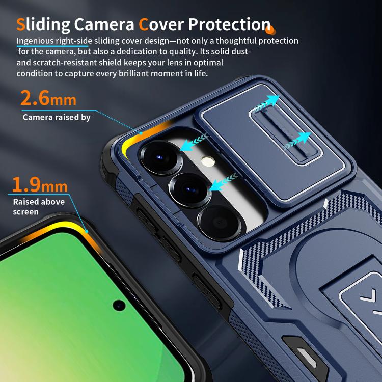 For Galaxy S26 5G Slid Camera Shield Invisible Holder PC Hybrid TPU Phone Case