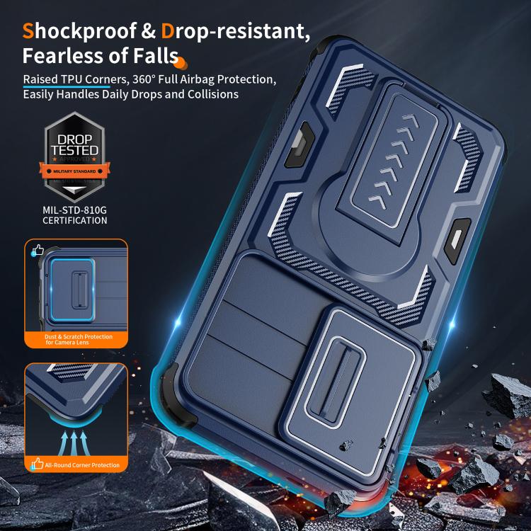 For Galaxy S26 5G Slid Camera Shield Invisible Holder PC Hybrid TPU Phone Case