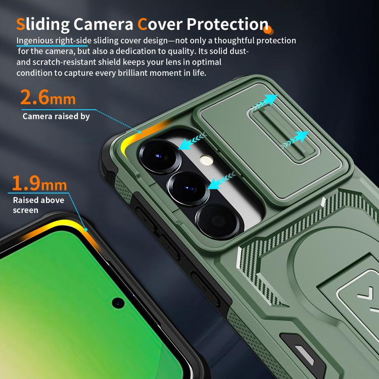 For Galaxy S26 5G Slid Camera Shield Invisible Holder PC Hybrid TPU Phone Case