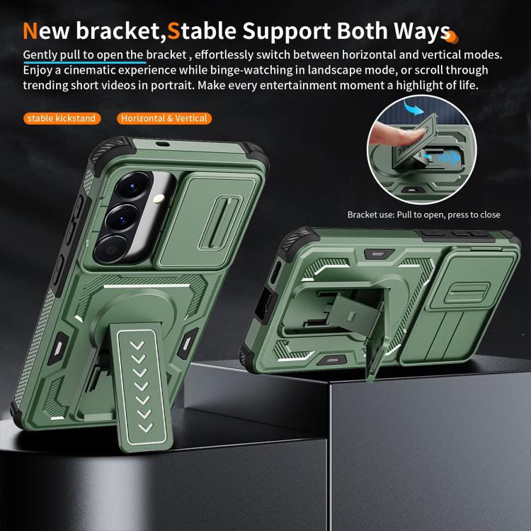 For Galaxy S26 5G Slid Camera Shield Invisible Holder PC Hybrid TPU Phone Case