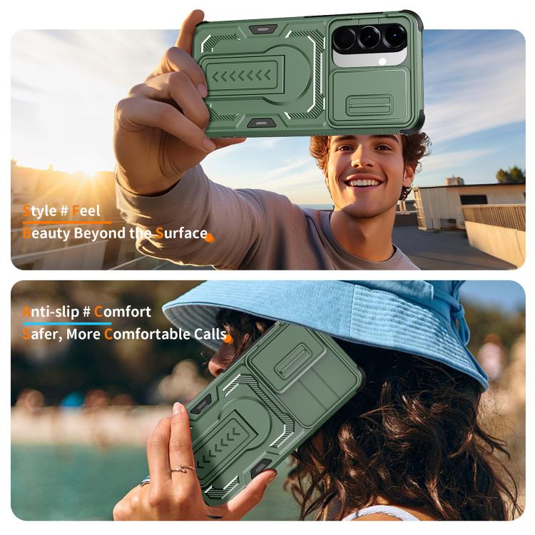 For Galaxy S26 5G Slid Camera Shield Invisible Holder PC Hybrid TPU Phone Case