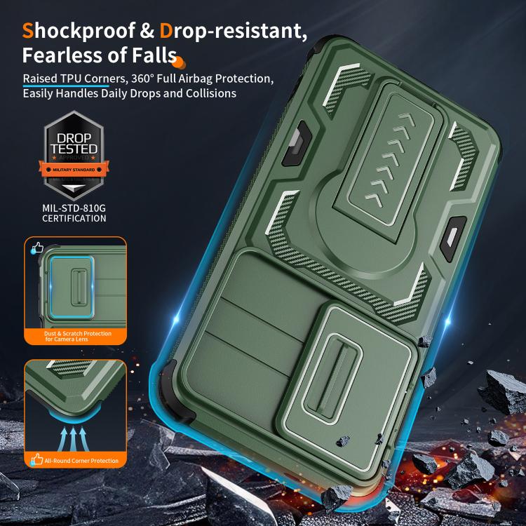 For Galaxy S26 5G Slid Camera Shield Invisible Holder PC Hybrid TPU Phone Case
